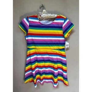 Girls Simply Styled Rainbow Summer Dress Short Sleeve A-Line Size XL (18) New